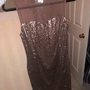 Gold sequin tank top dress